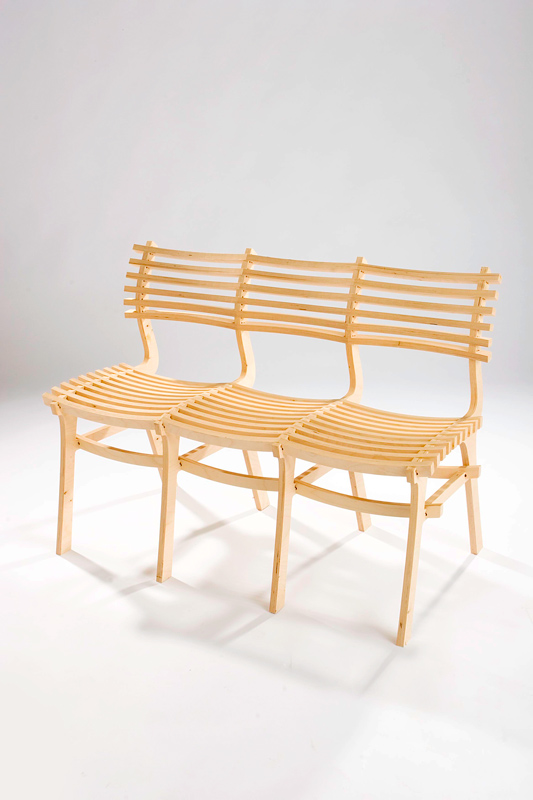The Biggie chair bench looks beautiful in it's natural wood colour. 