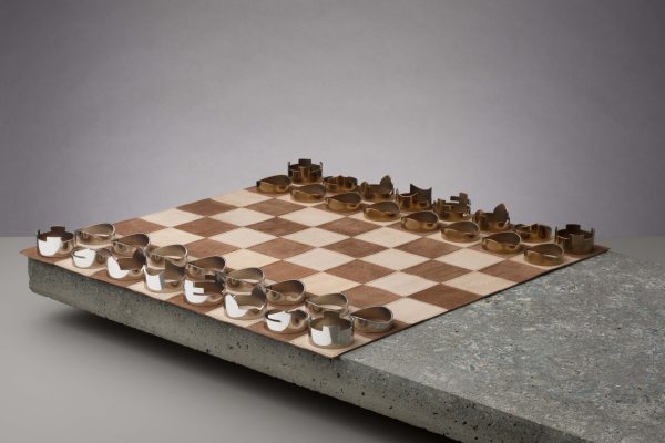 Luxury chess set made in England from softest leather and steel