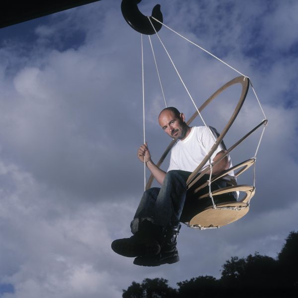 Nick Rawcliffe in hanging chair